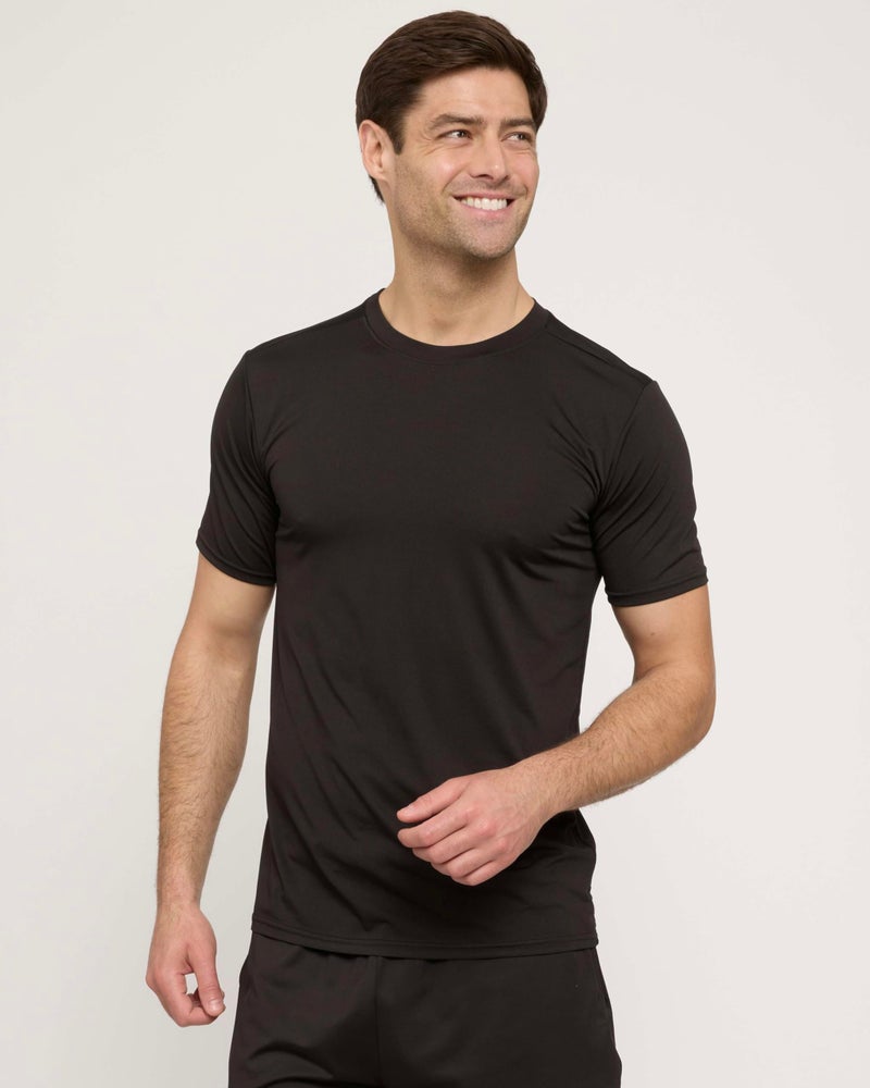 REALESSENTIALS Real Essentials 5 Pack: Menâ€™s Short Sleeve Dry Fit T-Shirts â€“ Moisture Wicking Athletic Workout Gym Fitness Casual Tees, Set 8, Large - Image 2