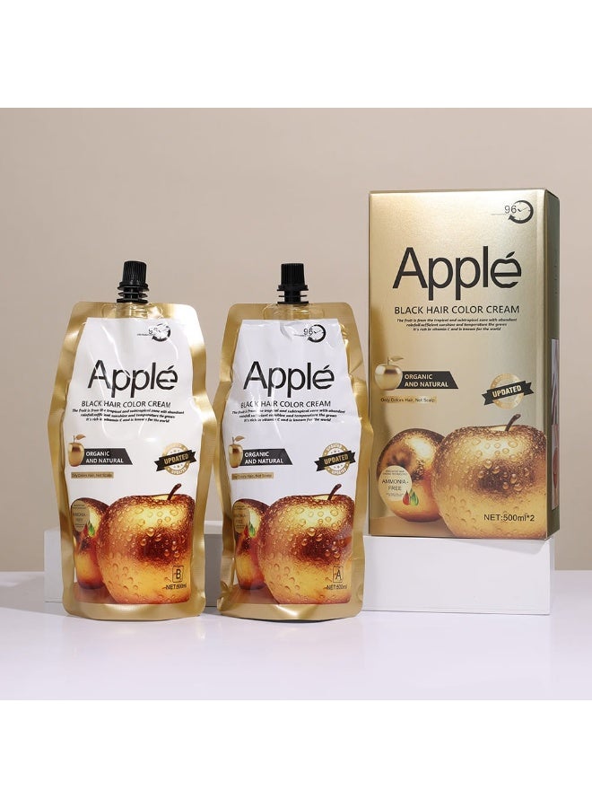 Apple Black Hair Color Cream – 500ml × 2 - Image 1