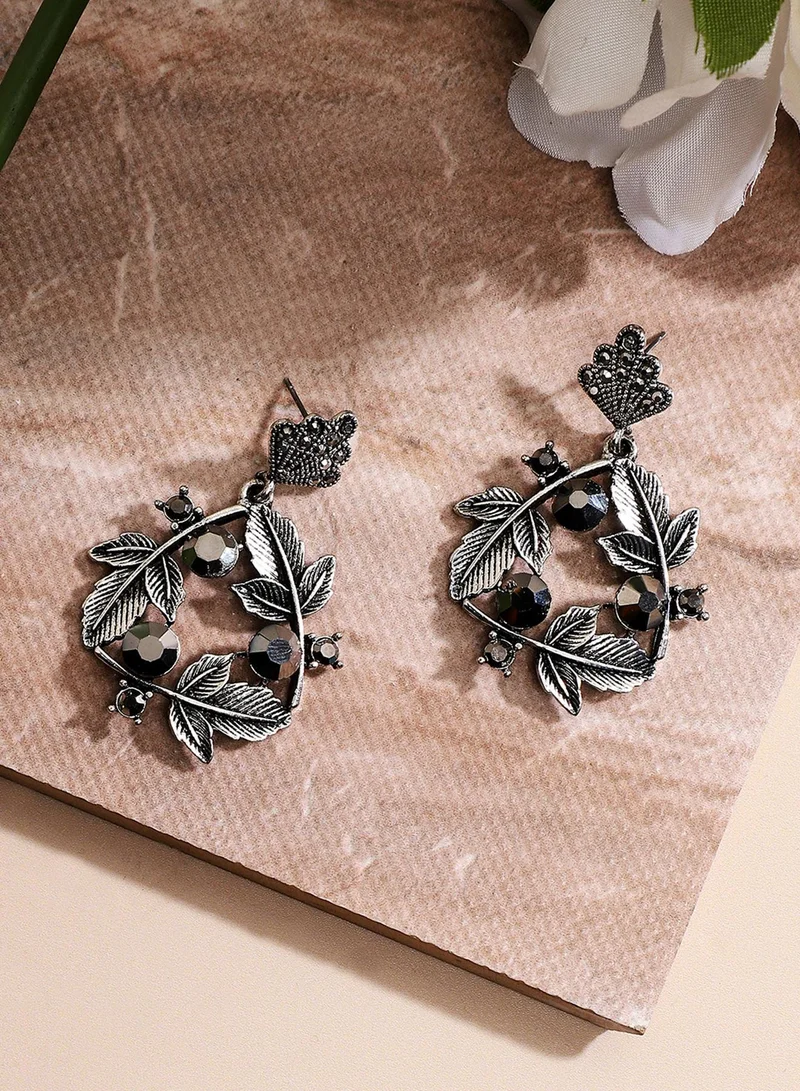 SOHI Foliage Triangle Artificial Drop Earring Jewellery