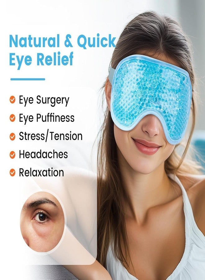 WROPZO Cooling Gel Eye Mask for Puffy Eyes, Dark Circles & Dry Eyes - Reusable Hot & Cold Compress with Soft Gel Beads - Adjustable Strap for Headache, Stress Relief, Face Spa & Sleep Therapy - Image 3