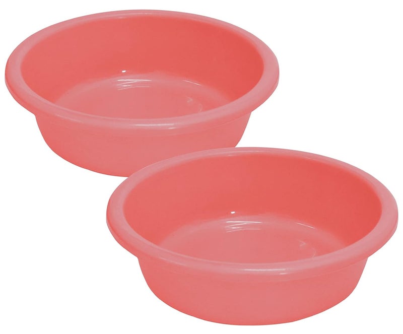Kuber Industries Kuber Industries Multiuses Unbreakable Plastic Knead Dough Basket/Basin Bowl For Home & Kitchen 6 Ltr- Pack of 2 (Light Pink)  - Image 1