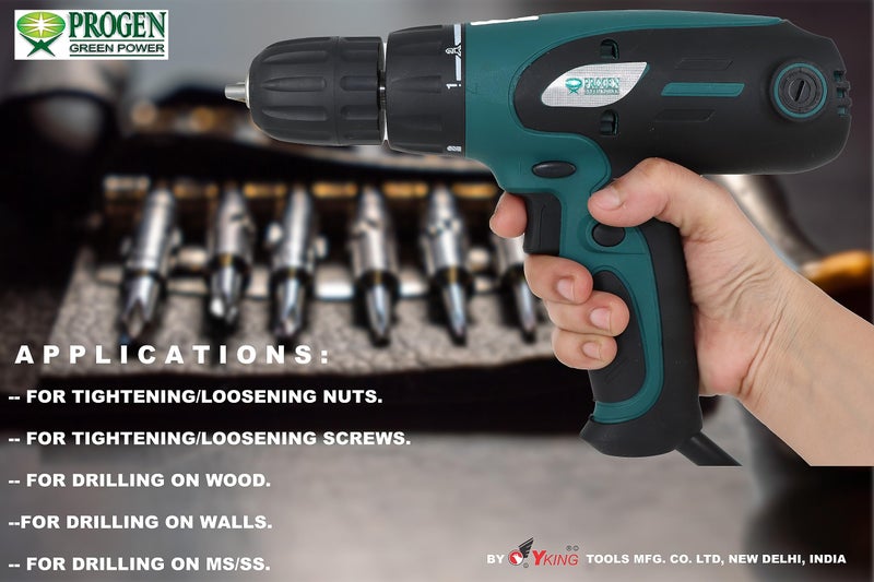 PROGEN 9210-HG 450W Heavy Duty Electric Screwdriver, Auto Speed Control, Copper Armature, Keyless 10mm Chuck Size Drill, 650 RPM, Reverse Funtcion, Soft Grip, Heat Vent - Image 4