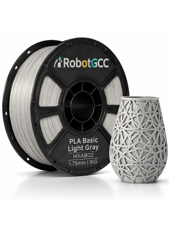 robotgcc PLA Basic Light Gray 1.75mm 3D Printing Material 1KG Spool for FDM 3D Printer, Smooth Extrusion, Stable Diameter ±0.02mm, Low Warping, Strong Layer Adhesion, Easy Print PLA Material for Prototyping, Engineering Models, DIY Printing, Educational STEM Projects, Consistent Performance Filament Alternative - Image 3