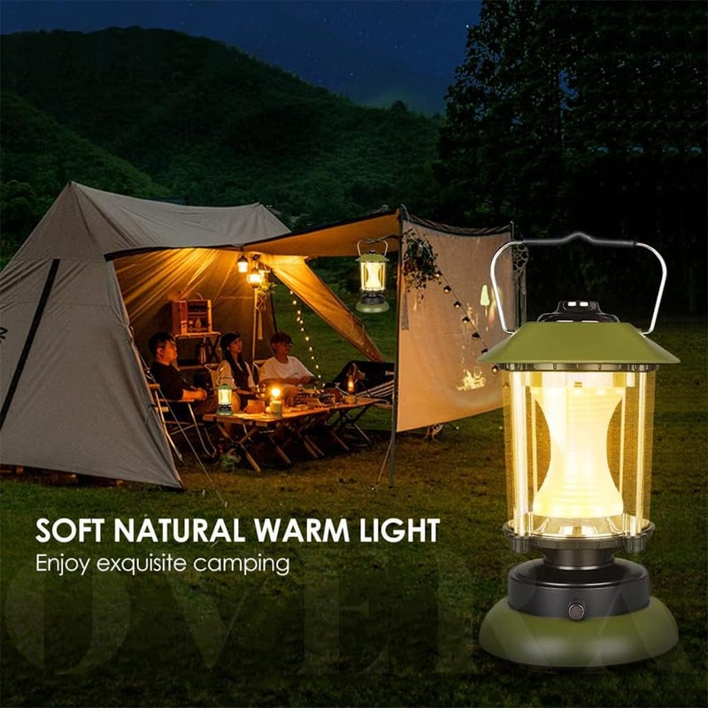 Overa Battery Operated Lantern | Rechargeable LED Adjustable Camping Light | Battery Patio Yard Lanterns for Decorations, Tent Light for Garden,Home. - Image 2