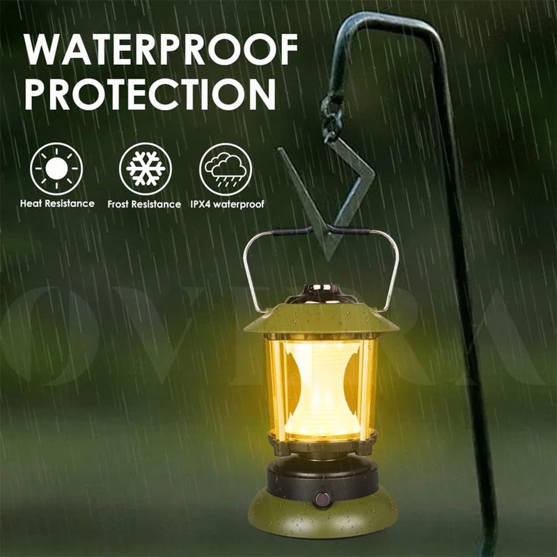 Overa Battery Operated Lantern | Rechargeable LED Adjustable Camping Light | Battery Patio Yard Lanterns for Decorations, Tent Light for Garden,Home. - Image 4