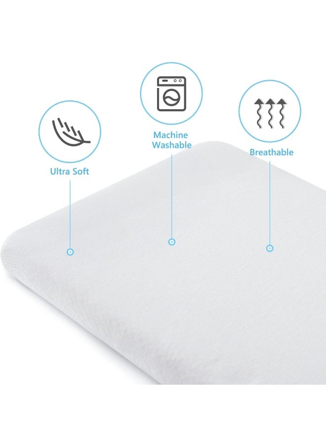 TILLYOU TILLYOU Baby Bassinet Sheets for Girls Boys, Fit for Hourglass Oval Rectangle Bassinet Mattress Sheets, 33”X16”, 2 Pack Elephant & Cloud Gray  - Image 4