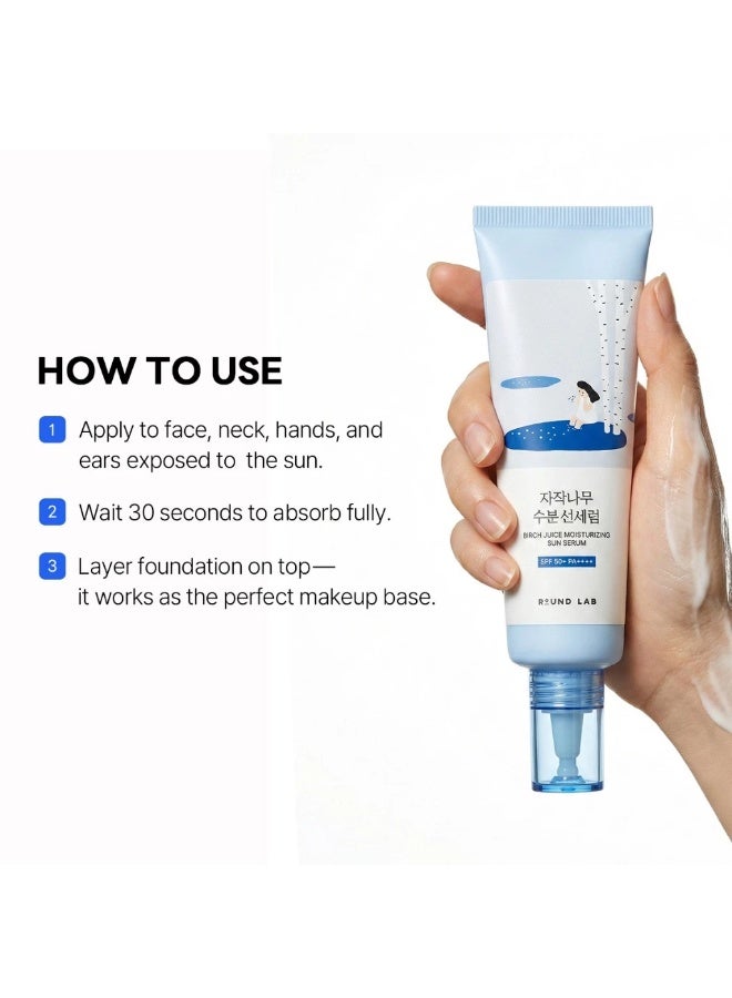 ROUND LAB Birch Juice Moisturizing Sun Serum with Vegan PDRN, 50ml - Image 5