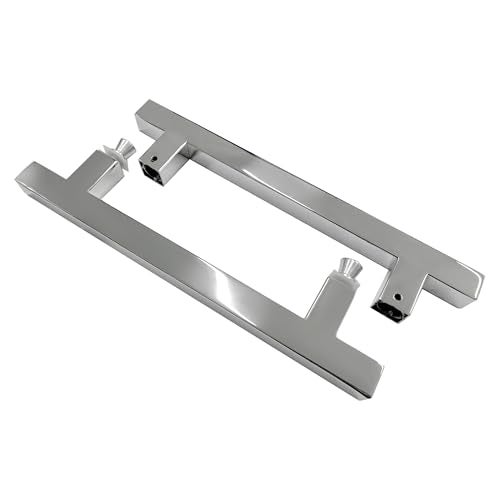 CKB 8" Back to Back Ladder Shape Pull Shower Door Handle Compatible with 1/4" to 1/2" Thickness Glass Door for Frameless Shower Doors, Polished Steel with 304 Stainless Steel - Image 5