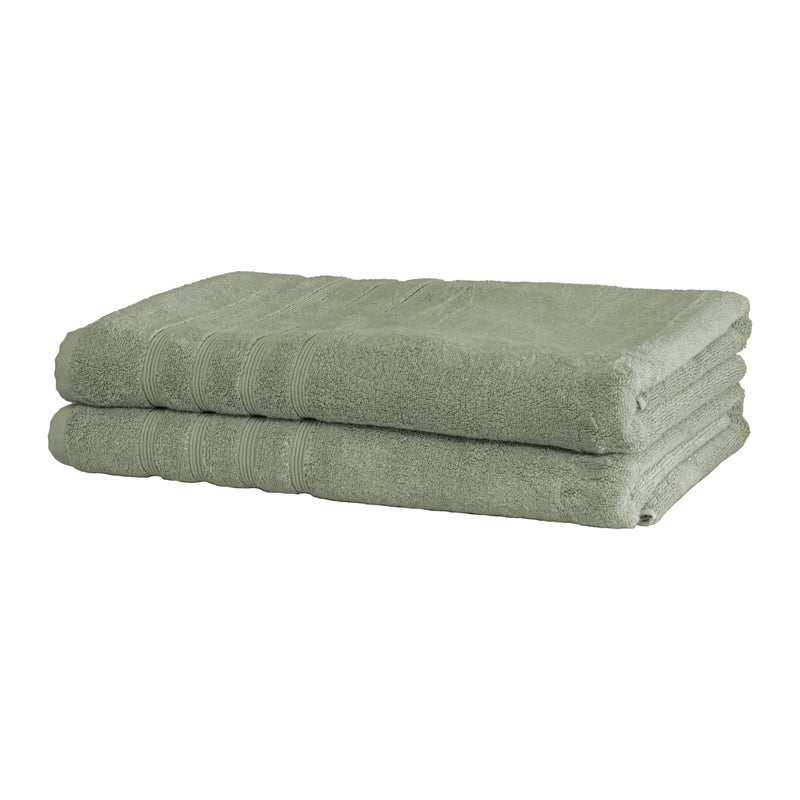 Mosobam Mosobam Luxury Turkish Towels Set of 2 Bath Sheets 35X70 Seagrass Green 700 GSM Bamboo Viscose  Aegean Turkish Combed Cotton 