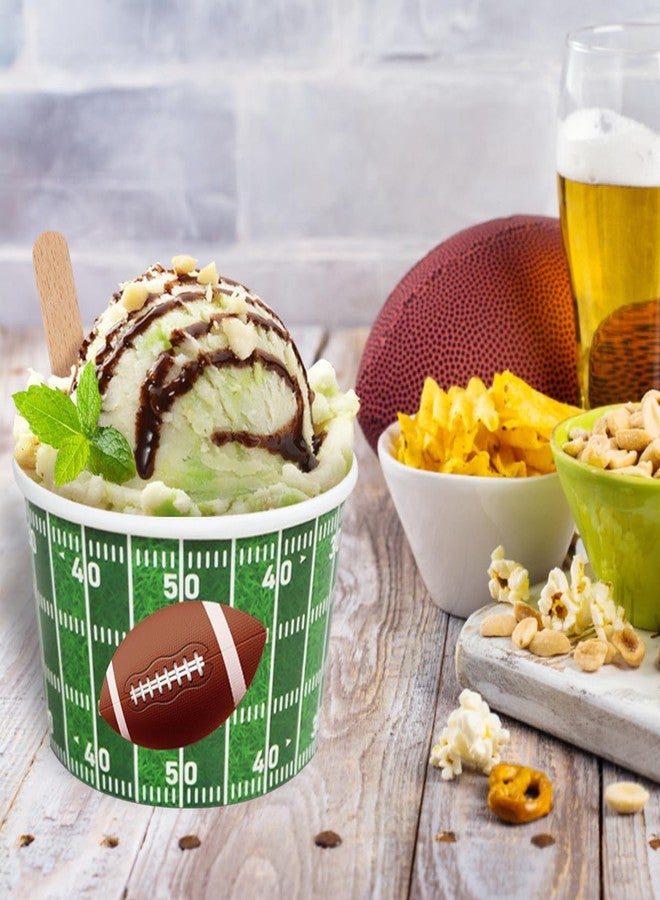 INSPIREYEE 50 PCS Football Party Snack Bowls 9 oz Green Football Party Decoration Snack Bowls Disposable Paper Ice Cream Cups Serving Paper Bucket for Sports Event Family Dinners & Birthday Party - Image 5