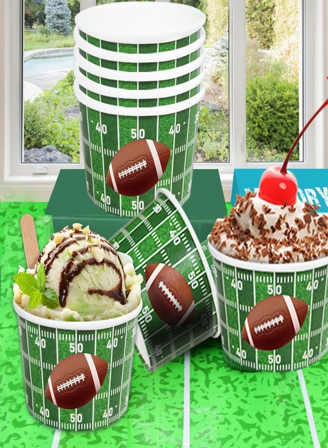INSPIREYEE 50 PCS Football Party Snack Bowls 9 oz Green Football Party Decoration Snack Bowls Disposable Paper Ice Cream Cups Serving Paper Bucket for Sports Event Family Dinners & Birthday Party - Image 4
