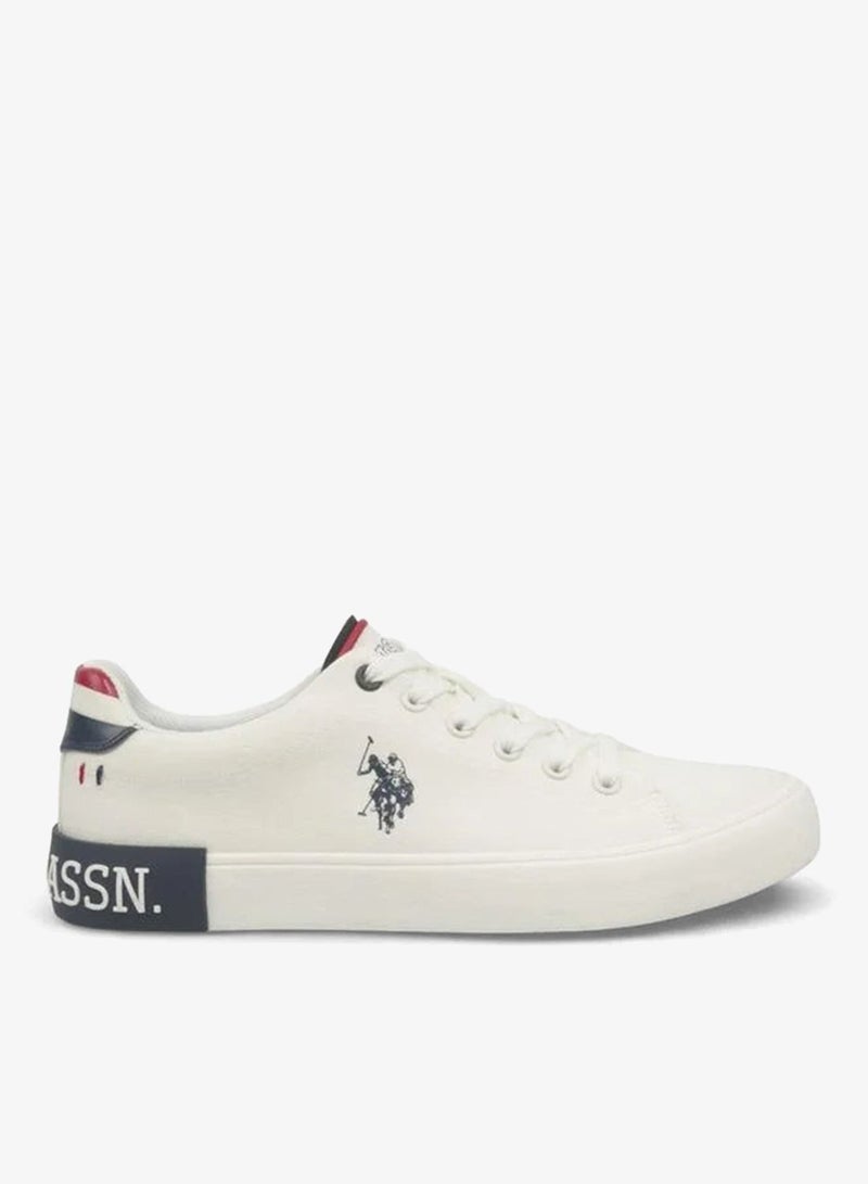 U.S. Polo Assn. أحذية رياضية قماشية للرجال من يو. إس. بولو أسن. - بيج/كحلي - أحذية كاجوال منخفضة كلاسيكية - Image 3