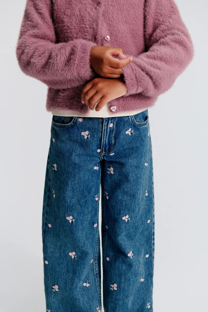 H&M Motif-detail wide leg jeans