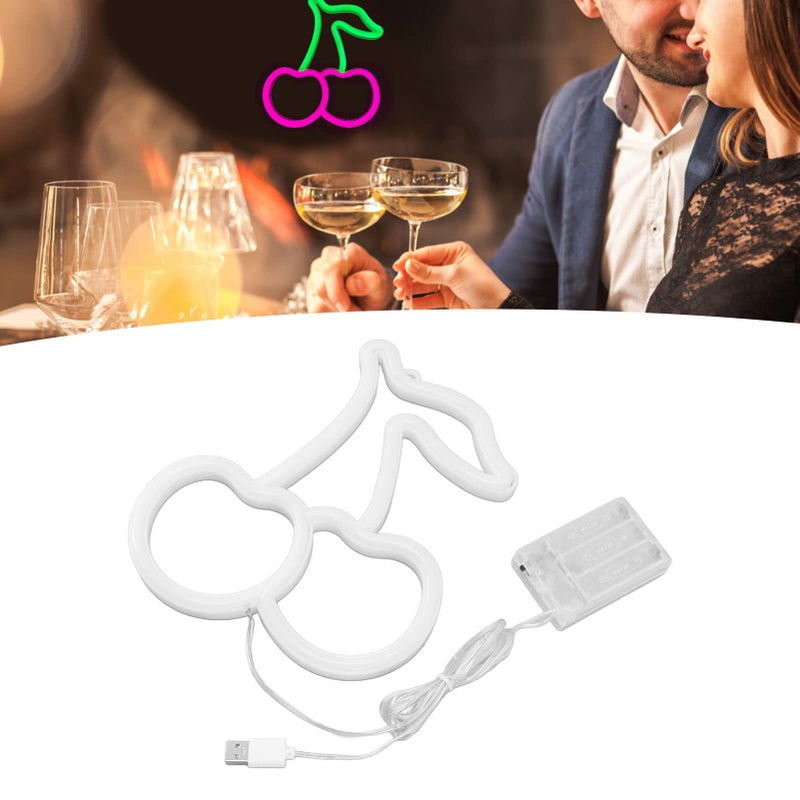 ضوء LED وردي الكرز نيون ليلي مزود بالطاقة عبر USB زينة حائط 9 × 7.5 بوصة - Image 4