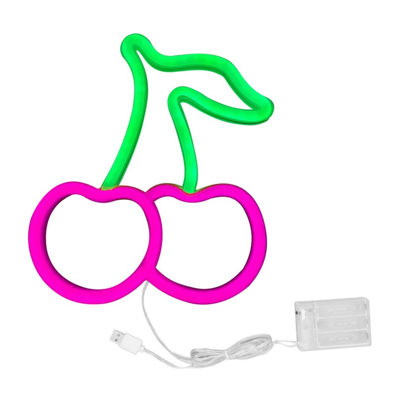 ضوء LED وردي الكرز نيون ليلي مزود بالطاقة عبر USB زينة حائط 9 × 7.5 بوصة - Image 2