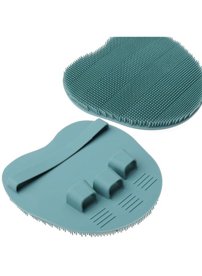 HOMMIESAFE 2 Pack Soft Silicone Shower Brush, Body & Face & Short Hair Wash, Bath Exfoliating Skin Massage Scrubber, Dry Skin Brushing Glove Loofah, Fit for Sensitive and All Kinds of Skin (PeonyPink+Green) - Image 5