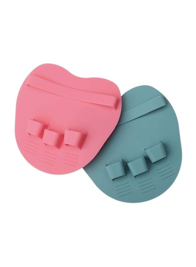 HOMMIESAFE 2 Pack Soft Silicone Shower Brush, Body & Face & Short Hair Wash, Bath Exfoliating Skin Massage Scrubber, Dry Skin Brushing Glove Loofah, Fit for Sensitive and All Kinds of Skin (PeonyPink+Green) - Image 4