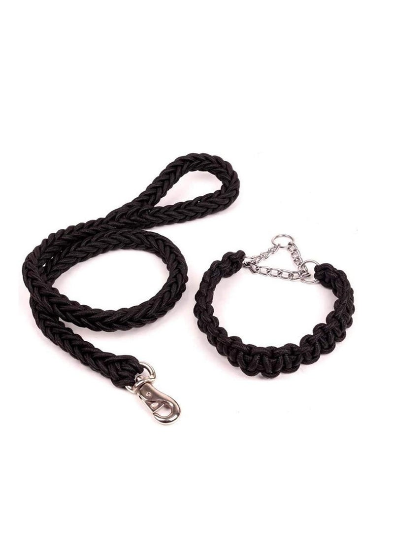 Generic 2 in 1 Heavy Duty Dog Adjustable Collar and Braided Loop Slip Leash For Large Medium Dogs.Random colors  - Image 2