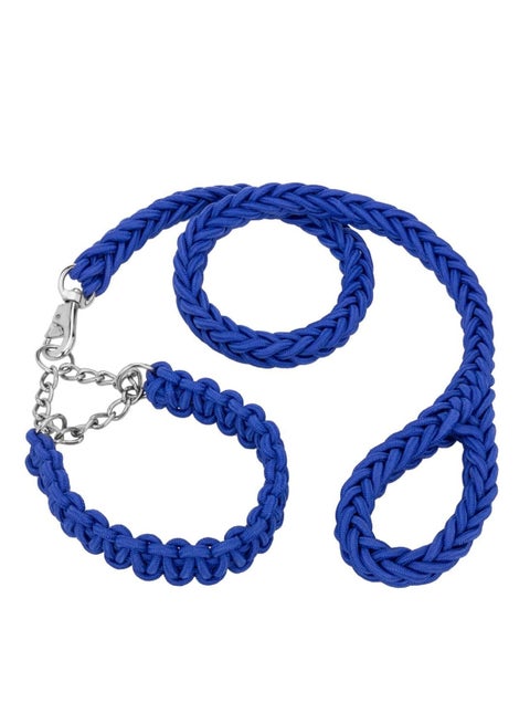 طوق كلاب 2 في 1 عالي التحمل قابل للتعديل ومقود حلقي مضفر للكلاب الكبيرة والمتوسطة.الوان عشوائيه