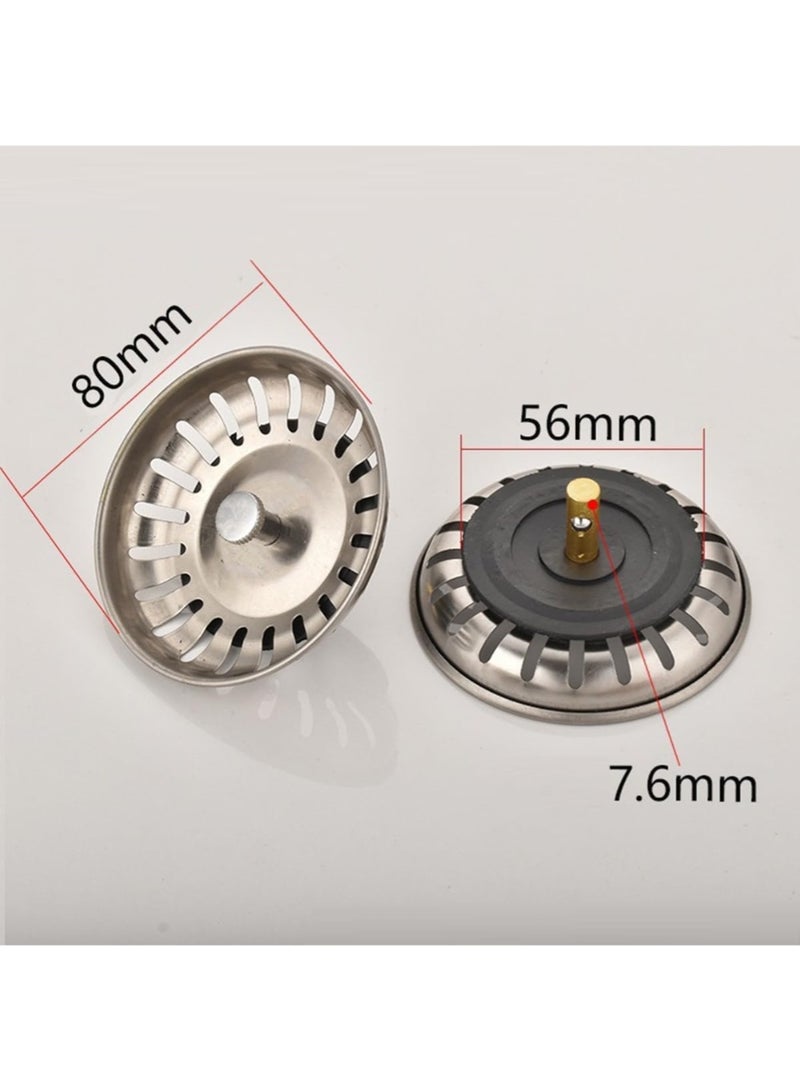 LIMOS 2PCS Sink Strainer Stopper for Kitchen, Universal Silicone Sink Drain Strainer, Food Catcher Strainer Plug for Sink Drain Silver - Image 2
