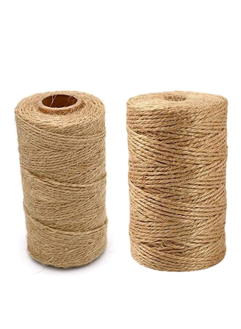 بريميفي 100 متر 2 مللي متر + 100 متر 3 مللي متر لفات الخيش الطبيعي هسه الجوت خيوط الحبل ، DIY بها بنفسك حبل سلسلة ريفي التفاف هدية صندوق التعبئة الزفاف الديكور - Image 1