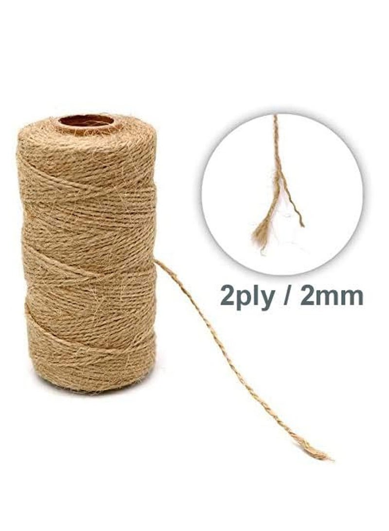 بريميفي 100 متر 2 مللي متر + 100 متر 3 مللي متر لفات الخيش الطبيعي هسه الجوت خيوط الحبل ، DIY بها بنفسك حبل سلسلة ريفي التفاف هدية صندوق التعبئة الزفاف الديكور - Image 2