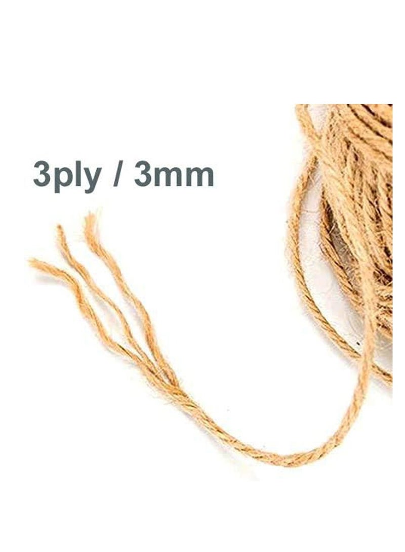 بريميفي 100 متر 2 مللي متر + 100 متر 3 مللي متر لفات الخيش الطبيعي هسه الجوت خيوط الحبل ، DIY بها بنفسك حبل سلسلة ريفي التفاف هدية صندوق التعبئة الزفاف الديكور - Image 3