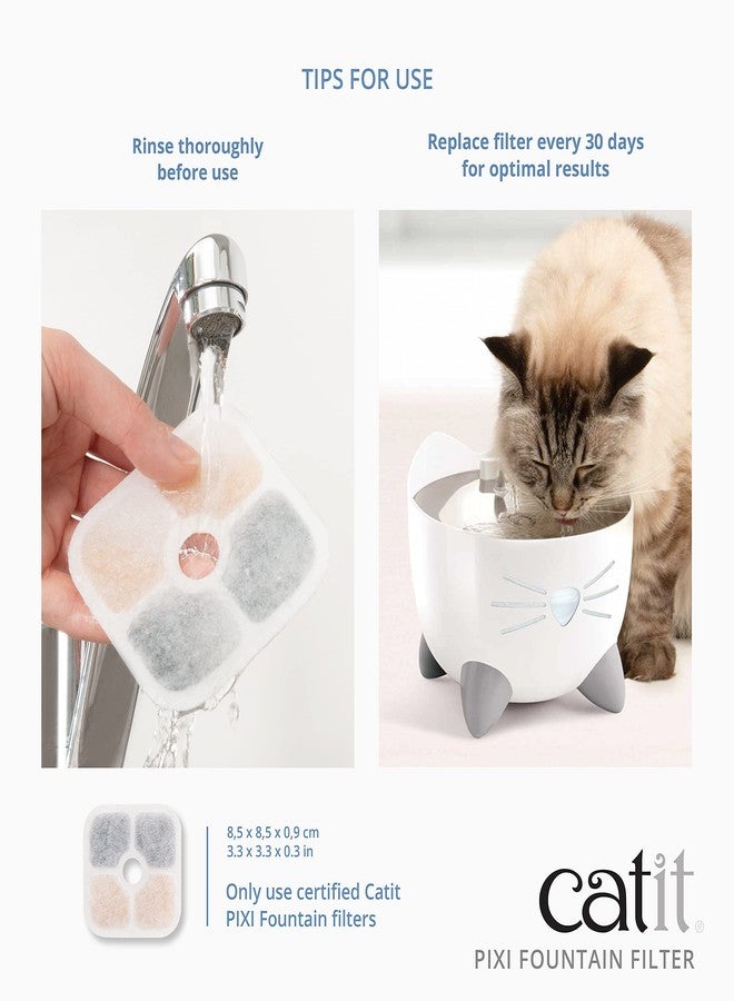 Catit PIXI Cat Drinking Fountain Filter, Replacement Triple Action Water Filter, 6-Pack - Image 3