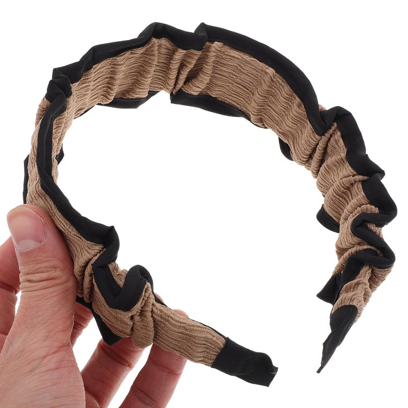 Non Slip Wide Khaki Headband For Women Facial Care Spa Makeup Skincare Accessory - Image 5