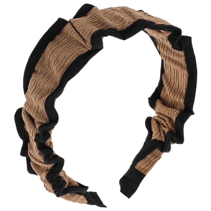 Non Slip Wide Khaki Headband For Women Facial Care Spa Makeup Skincare Accessory - Image 2