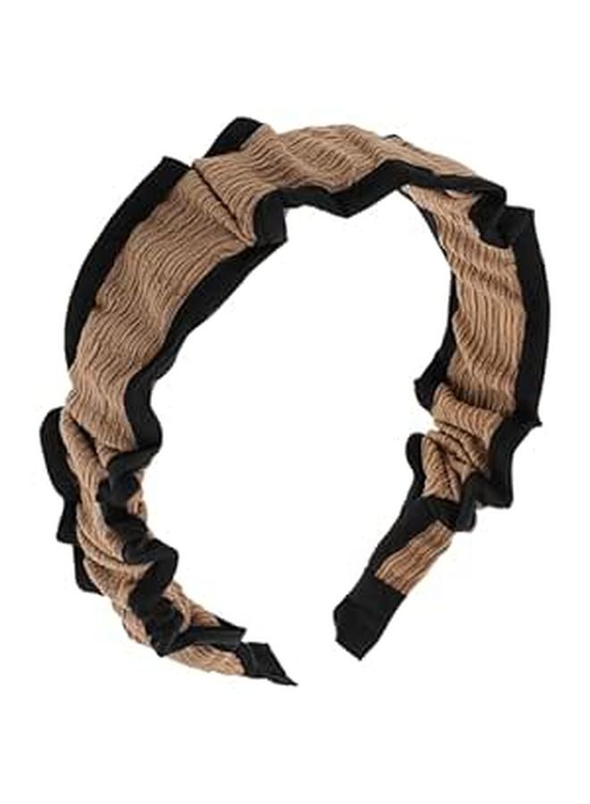 Non Slip Wide Khaki Headband For Women Facial Care Spa Makeup Skincare Accessory - Image 1