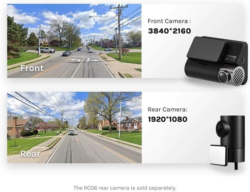70mai Dash Cam 4K A800S-1 Set with Built-in GPS and Night Vision - Image 3