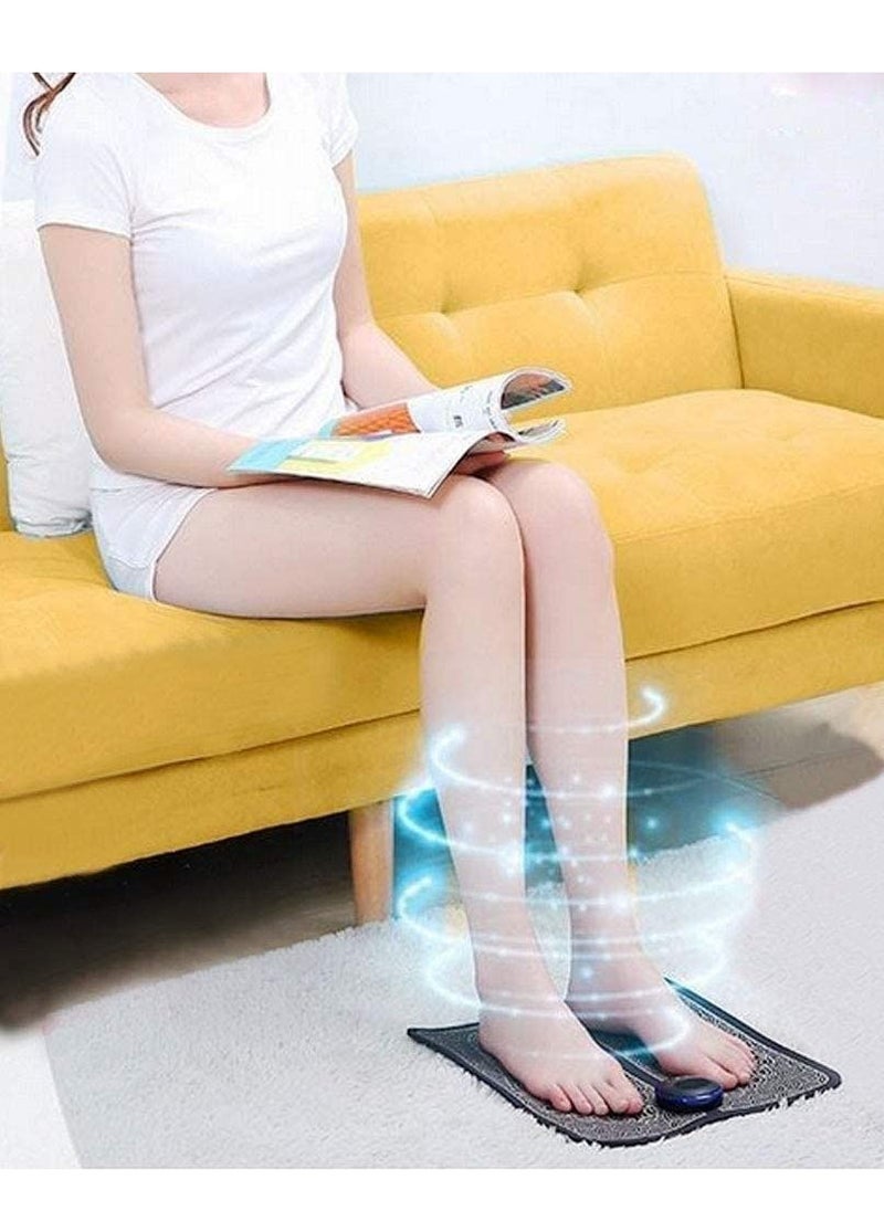 EMS - EMS Foot Massager Machine Electric Deep Kneading Circulation Foot Booster for Feet and Legs Folding Portable Leg Muscle Stimulator, Promotes Blood Circulation, Relief Pain, Home Office Use - Image 1
