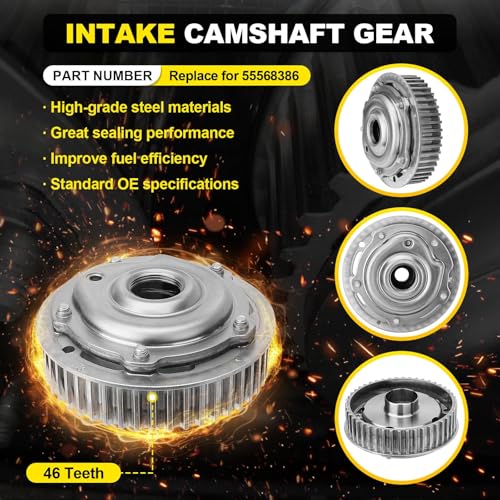 YEHERIT Engine Timing Intake & Exhaust Camshaft Sprocket Cam Phaser VVT Gear with Bolts Compatible with Chevy Cruze Sonic Aveo Trax 1.6L 1.8L Replace# 55567048, 55568386 - Image 3