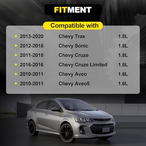 YEHERIT Engine Timing Intake & Exhaust Camshaft Sprocket Cam Phaser VVT Gear with Bolts Compatible with Chevy Cruze Sonic Aveo Trax 1.6L 1.8L Replace# 55567048, 55568386 - Image 2