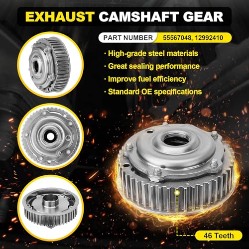 YEHERIT Engine Timing Intake & Exhaust Camshaft Sprocket Cam Phaser VVT Gear with Bolts Compatible with Chevy Cruze Sonic Aveo Trax 1.6L 1.8L Replace# 55567048, 55568386 - Image 4