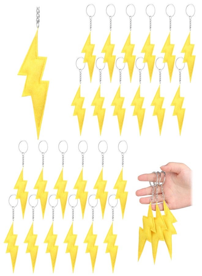 Otuuz 24 Pcs Cartoon Animation Party Favors Lightning Hanging Keychains Gifts Yellow Gold Flash Lightning Keyring Ornament Decoration for Carton Game Birthday Party Supplies Baby Showers Decorations - Image 1