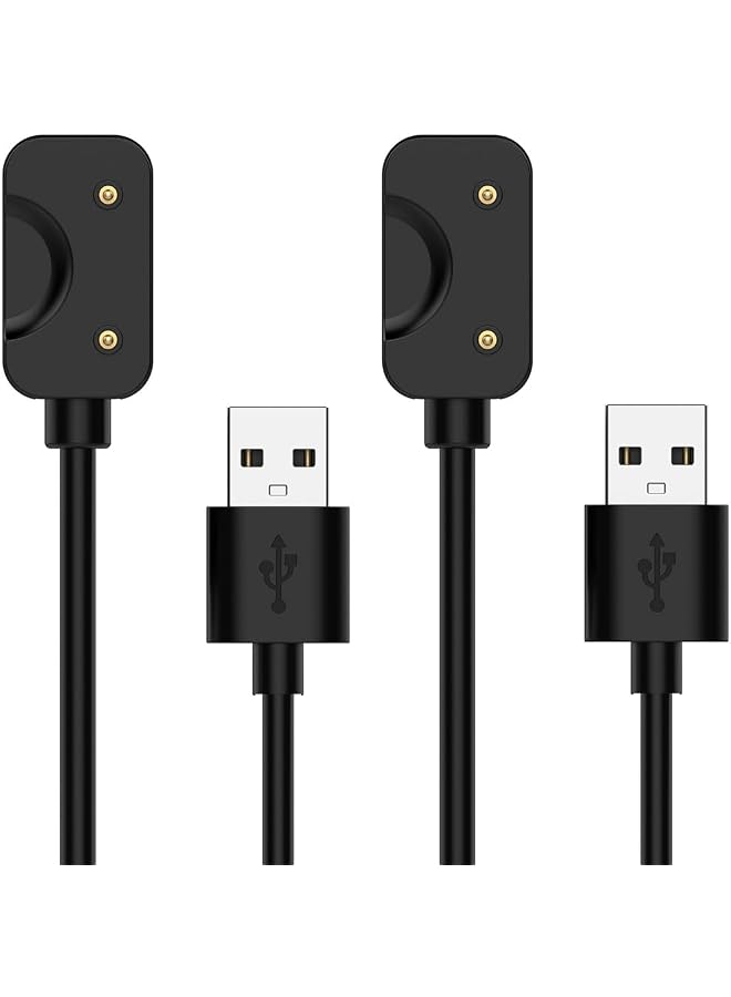 S-TOP [2-Pack] Compatible for Samsung Galaxy Fit 3 Charger Cable, Magnetic USB A Replacement Charging Cable Dock for Galaxy Fit3 SM-R390 Smartwatch, 3.3FT/100cm Charging Cord (Black) - Image 1