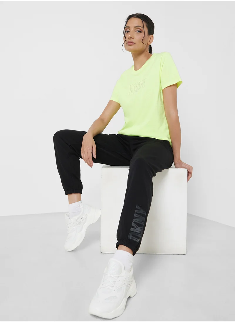 DKNY Sport Crew Neck Logo Printed T-Shirts