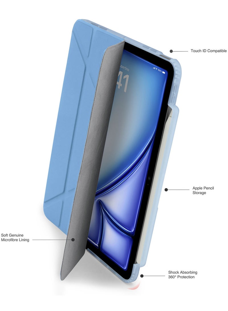 Pipetto Origami No3 Pencil Case for Apple iPad AIR 13 inch Case (2024) M2 Smart Cover with 5 in 1 Stand - Light Blue - Image 3