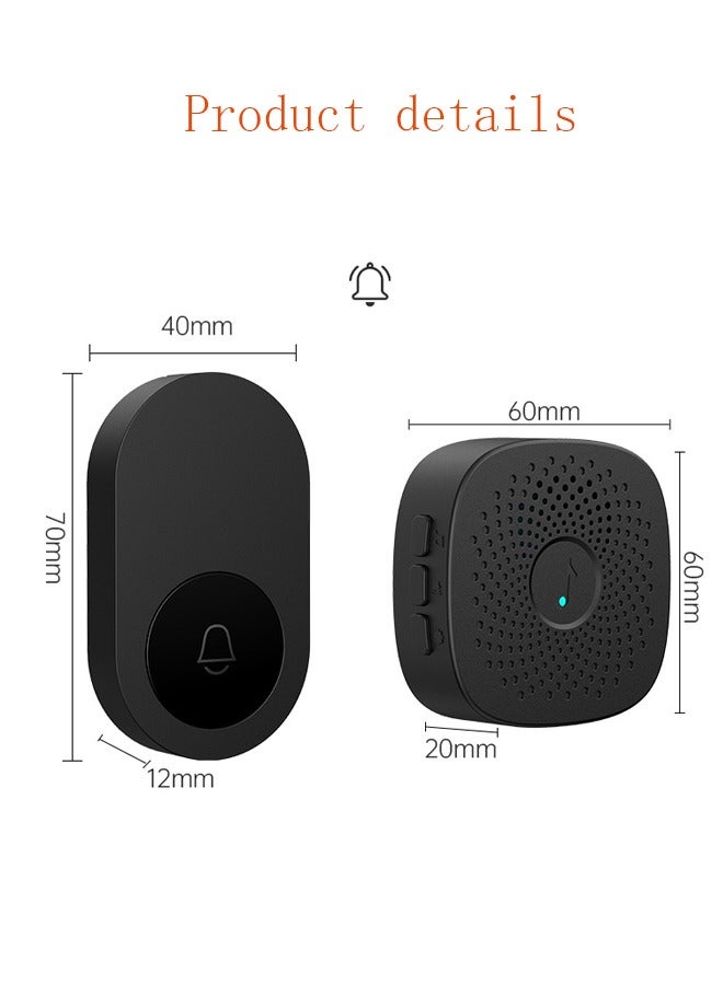 Wireless Doorbell, Waterproof Wireless Doorbell Kit With 38 Bells And AdjUStable Volume (1 Receiver And 1 Pressure Button) - Image 2