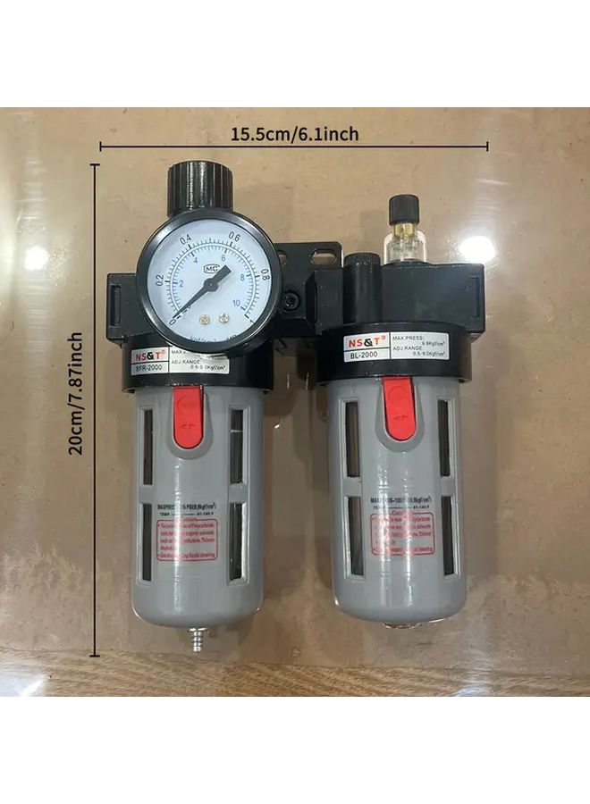 BFC2000 1 4 Inch Air Compressor Filter Regulator Combo With Oil Water Separation - Image 3