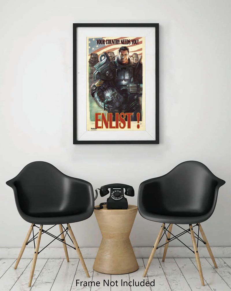 FatCat Wall Graphics Fallout 4 - Gaming Poster/Print (Your Country Needs You! Enlist!) Frameless Gift 12 x 18 inch(30cm x 46cm)-S-204 - Image 5
