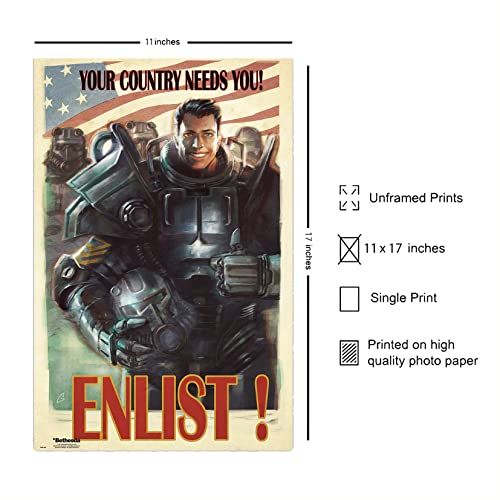 FatCat Wall Graphics Fallout 4 - Gaming Poster/Print (Your Country Needs You! Enlist!) Frameless Gift 12 x 18 inch(30cm x 46cm)-S-204 - Image 2