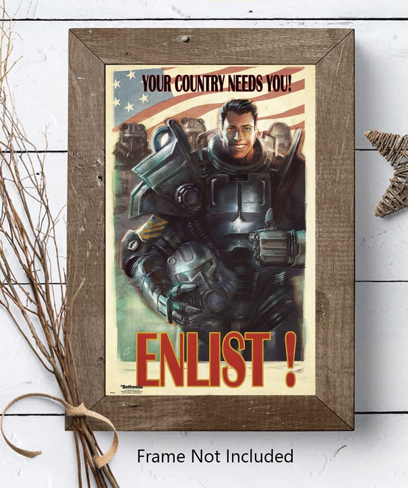 FatCat Wall Graphics Fallout 4 - Gaming Poster/Print (Your Country Needs You! Enlist!) Frameless Gift 12 x 18 inch(30cm x 46cm)-S-204 - Image 4