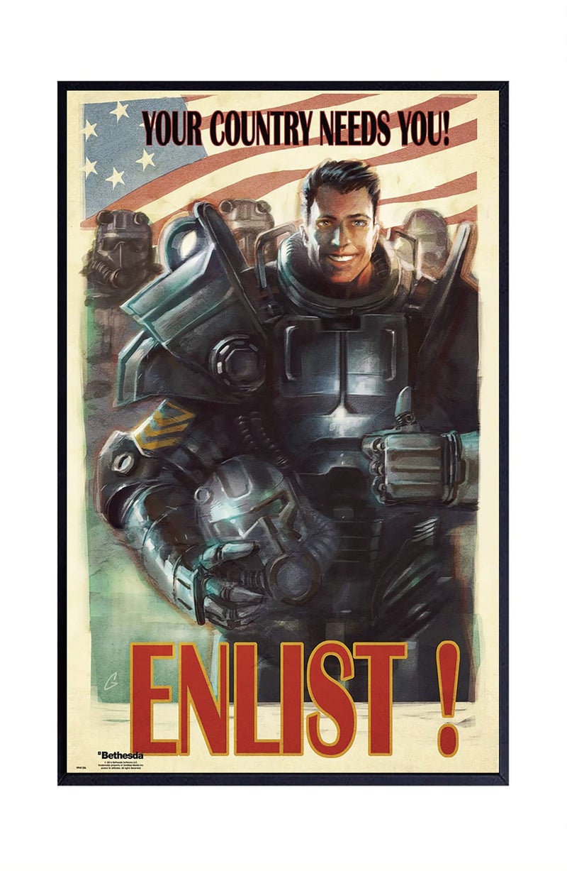 FatCat Wall Graphics Fallout 4 - Gaming Poster/Print (Your Country Needs You! Enlist!) Frameless Gift 12 x 18 inch(30cm x 46cm)-S-204 - Image 1