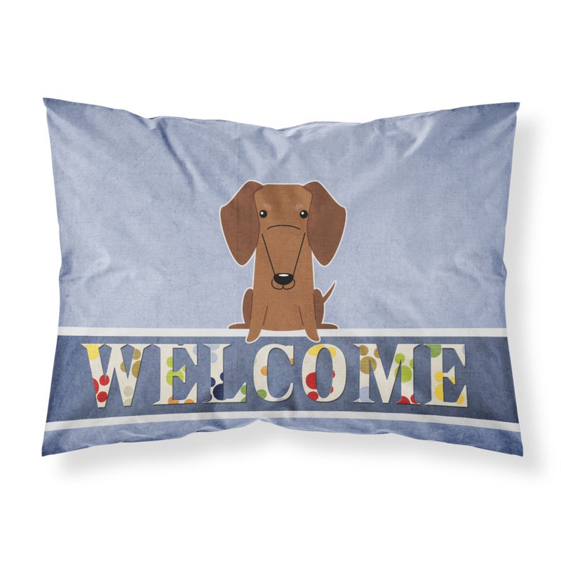 ""Caroline's Treasures Dachshund Red Brown Welcome Pillowcase  Standard ""