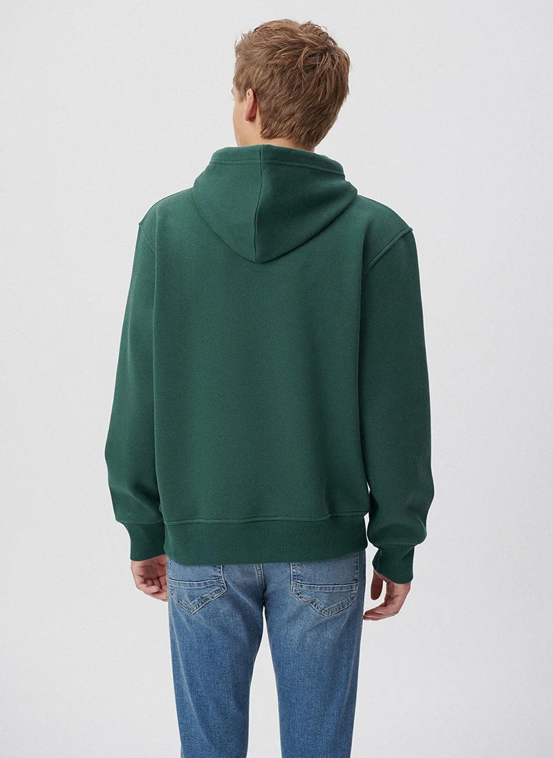 MAVI Hooded Green Basic Sweatshirt