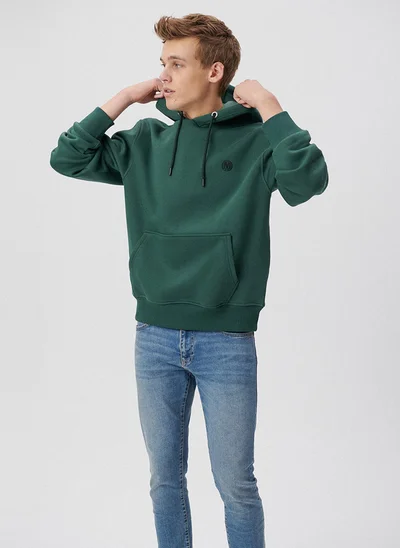 MAVI Hooded Green Basic Sweatshirt