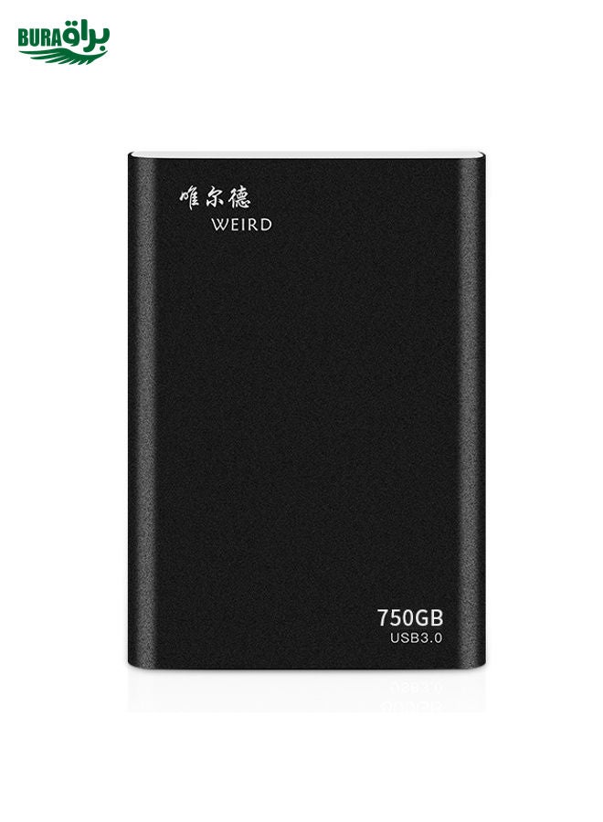 BURAQ WEIRD 750GB 2.5 inch USB 3.0 High-speed Transmission Metal Shell Ultra-thin Light Mobile Hard Disk Drive(Black) - Image 1
